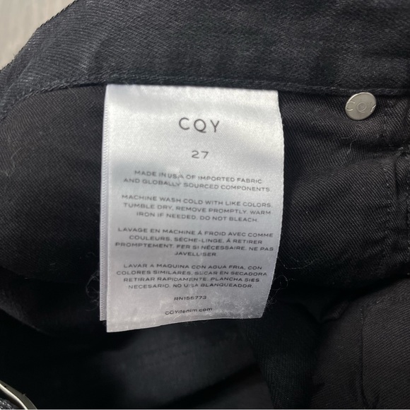 CQY Icon in Unify High Rise Slim Jean Black Salvage Denim Size 27 - Picture 13 of 16